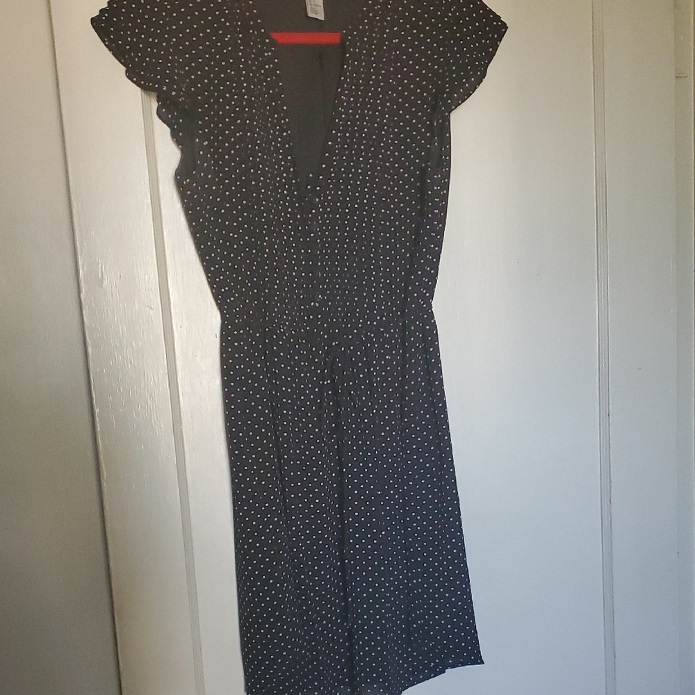 H&M‎ Black and White Polka Dot Midi Dress